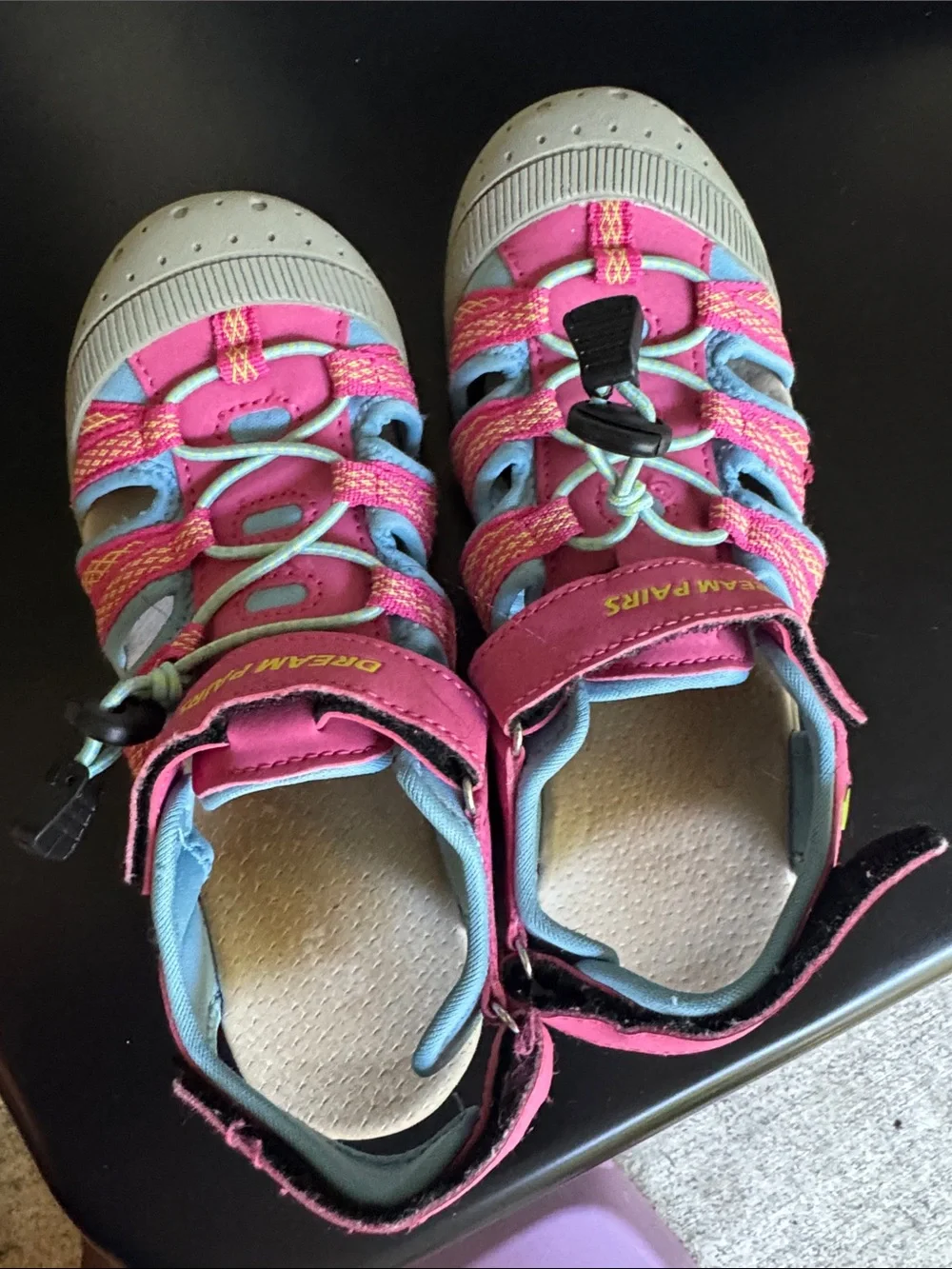 Dream Pairs Pink and Light Blue Kids' Closed-Toe Water Shoes